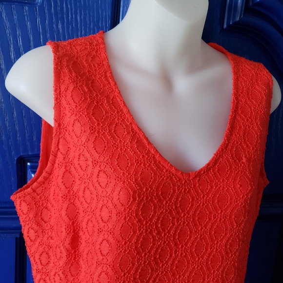 Sleeveless Bright Red Fit n Flare Dress Dana Buchman - Picture 3 of 14